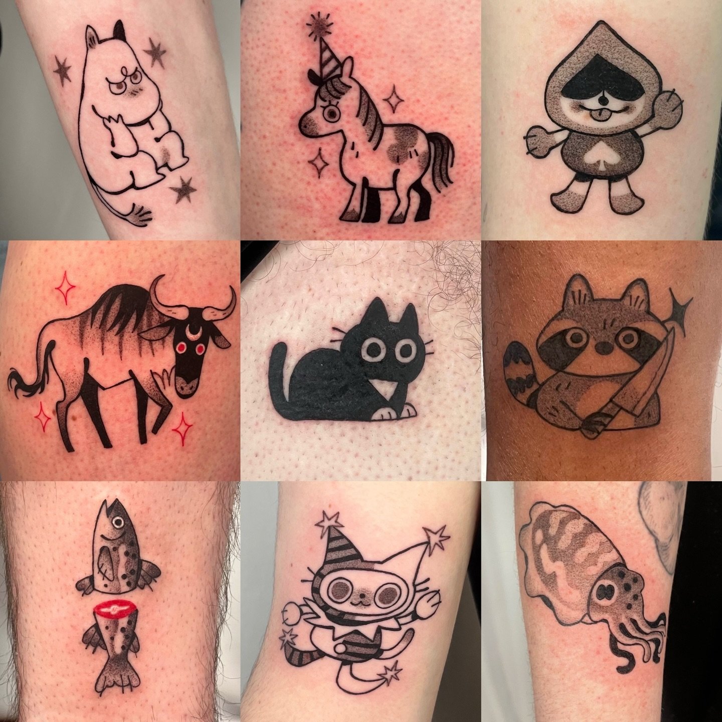 ‼️Little guy round up‼️
A buncha custom little guys for your viewing pleasure

1) Moomin for Molly
2) mini horse for Vanessa
3) Lancer for Emily
4) wildebeest for Taylor
5) kitty for Jeyson
6) raccoon for Mari
7) rainbow trout for Jack
8) jester kitt