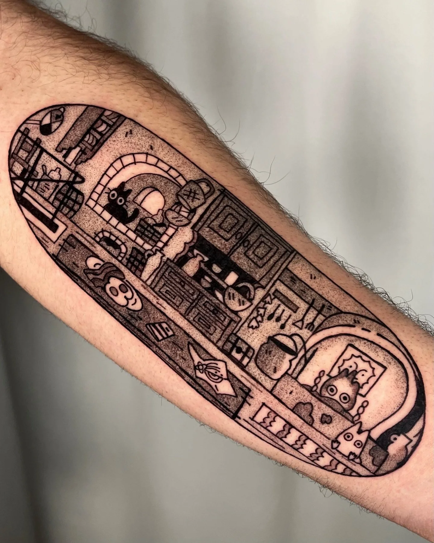 Had the absolute pleasure of doing this lovely ghibli themed frame for @brendancaseyart !!! Thank you for being the coolest ever and making the trip to get this done 💐🫶
.
.
.
.
.
#tattoomontreal #montrealtattoo #montrealtattooartist #illustrativeta