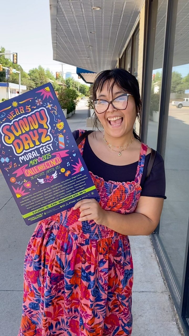 POSTER RUN! 🏃‍♂️🌈
Sunny Dayz is right around the corner and I’ve been putting these up in OKC! This year’s @sunnydayzmuralfest poster I got to do with friends @bien.chillona @aditi.designs and the Sunny creative team 🌞
It means