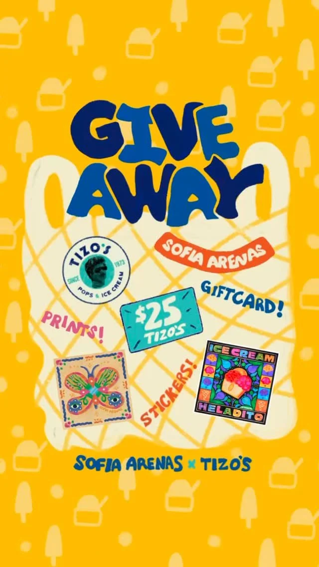 Something sweet and colorful is coming your way! 🌈✨
It’s time for a @bysofiarenas & @tizospops GIVEAWAY! Grab stickers and a print from my art shop plus a sweet treat from one of my favorite spots in OKC!
Giveaway includes:
🍨 $25 gift