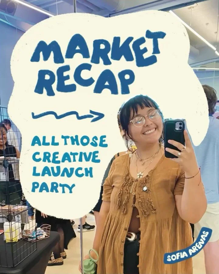 ✨ Behind the table: Market recap from @allthosecreative.okc Season Launch Party 🌈💭
The setup~
Fullest table I’ve done yet, and still easy for people to browse! Mixing in new prints, totes, and my new tile collection brought a lot of curious
