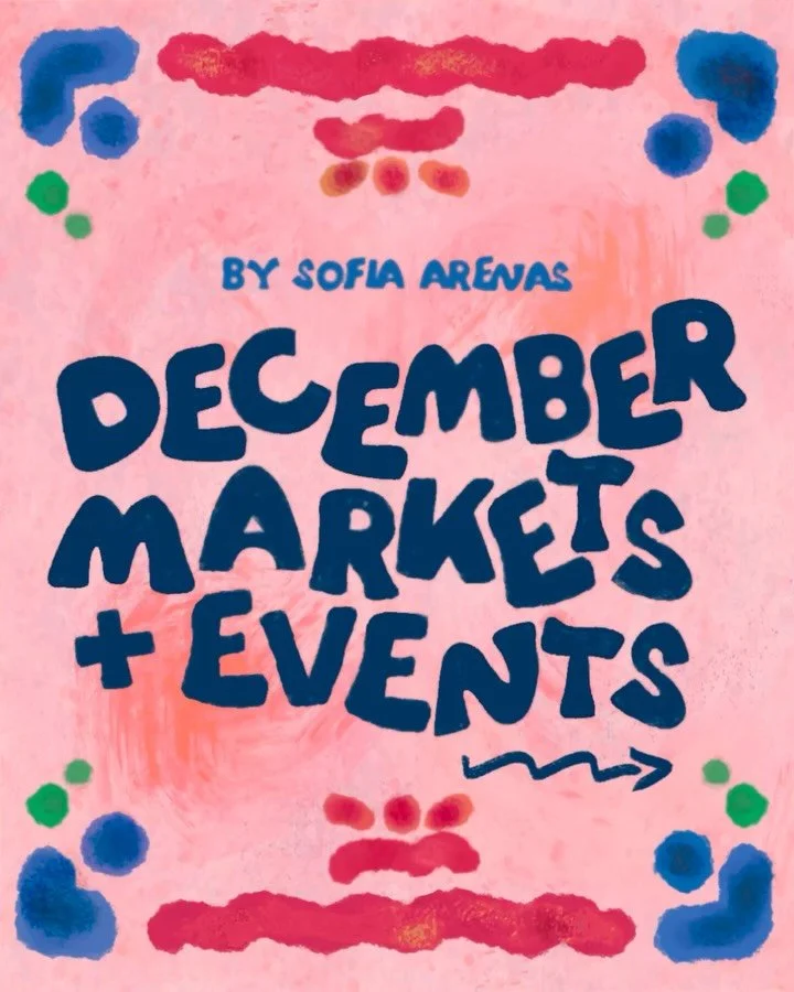 December is here and so are the holiday markets! ❄️🌈
I&rsquo;ll be popping up a few more times this month so come say hi, browse new pieces I&rsquo;m dropping at these markets first, and sip some hot chocolate! 

Here&rsquo;s where you can find me n