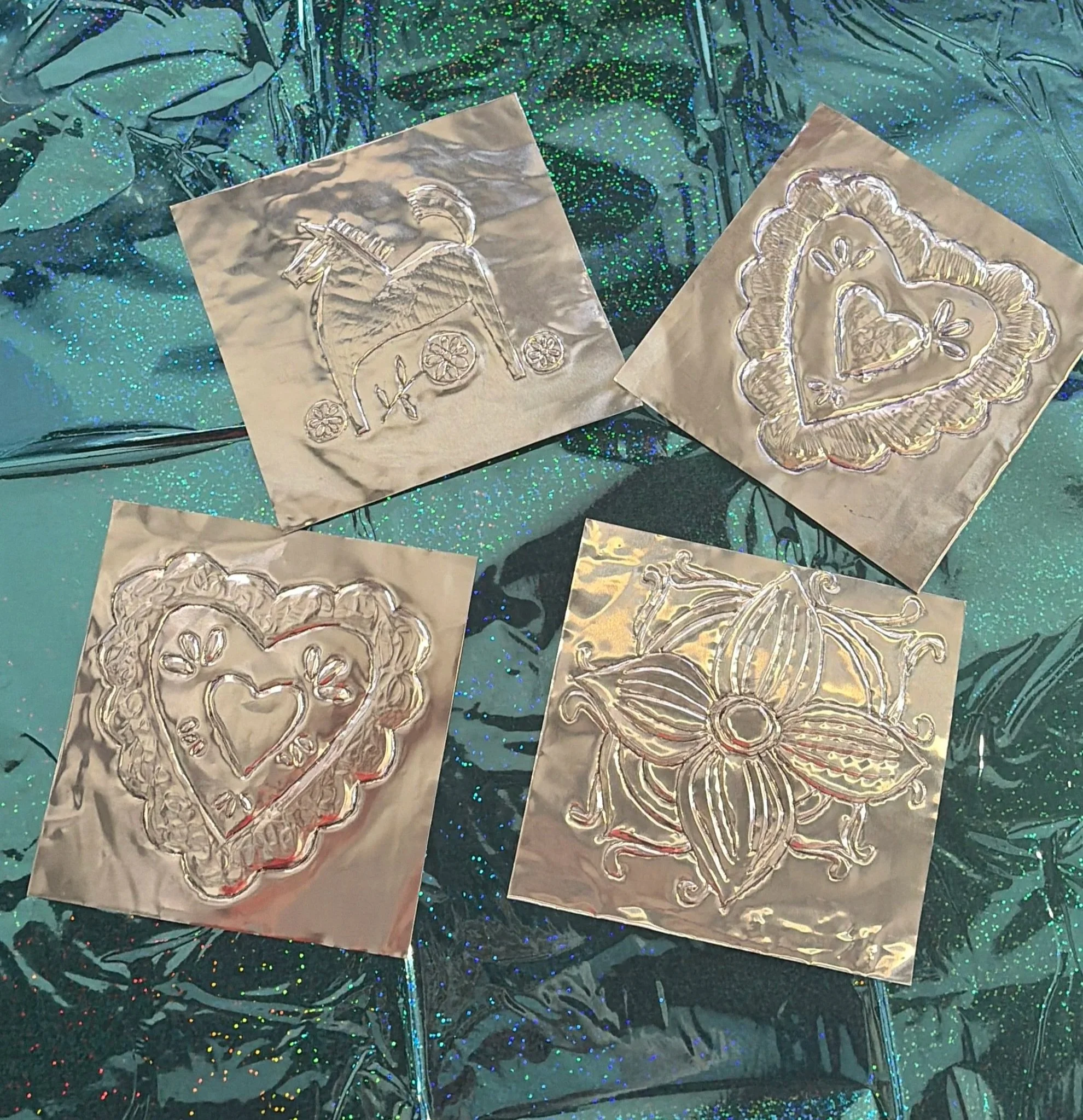 Attendees’ embossed pieces created using templates and original designs. 