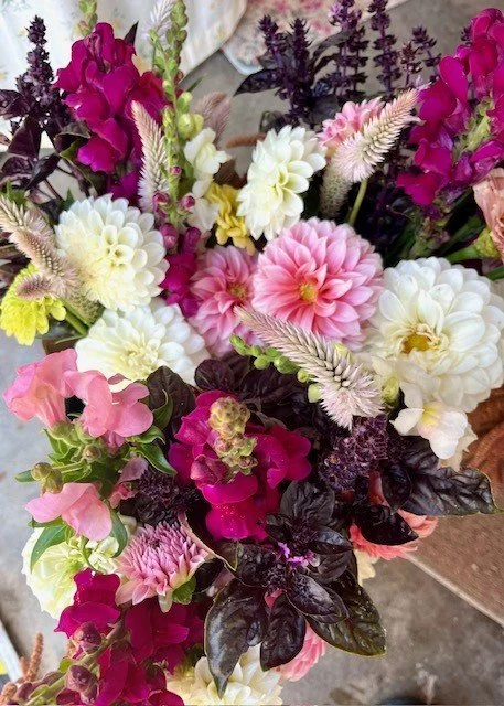 mixed bouq of pinks and purple basil.jpg