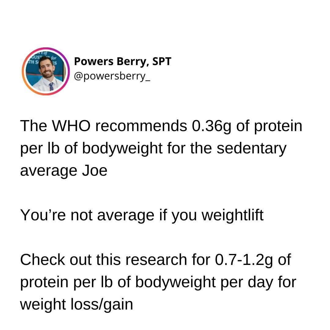 Always talk to your doc first, but upping your protein could be the simple bang for your buck strategy to move the needle towards your fitness/nutrition goals🔥
.
I dive into the specifics of evidence-based nutritional planning and customizing weekly