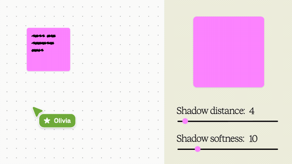 Motion guidance excerpt: "Object interaction: Unlike our standard cursors that scale when clicked, our colorful facilitator cursors visually signal interactions through the UI's responsive states."