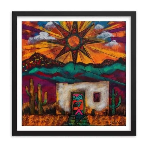 Santa Fe Desert Print, New Mexico Southwest Zia Sunset