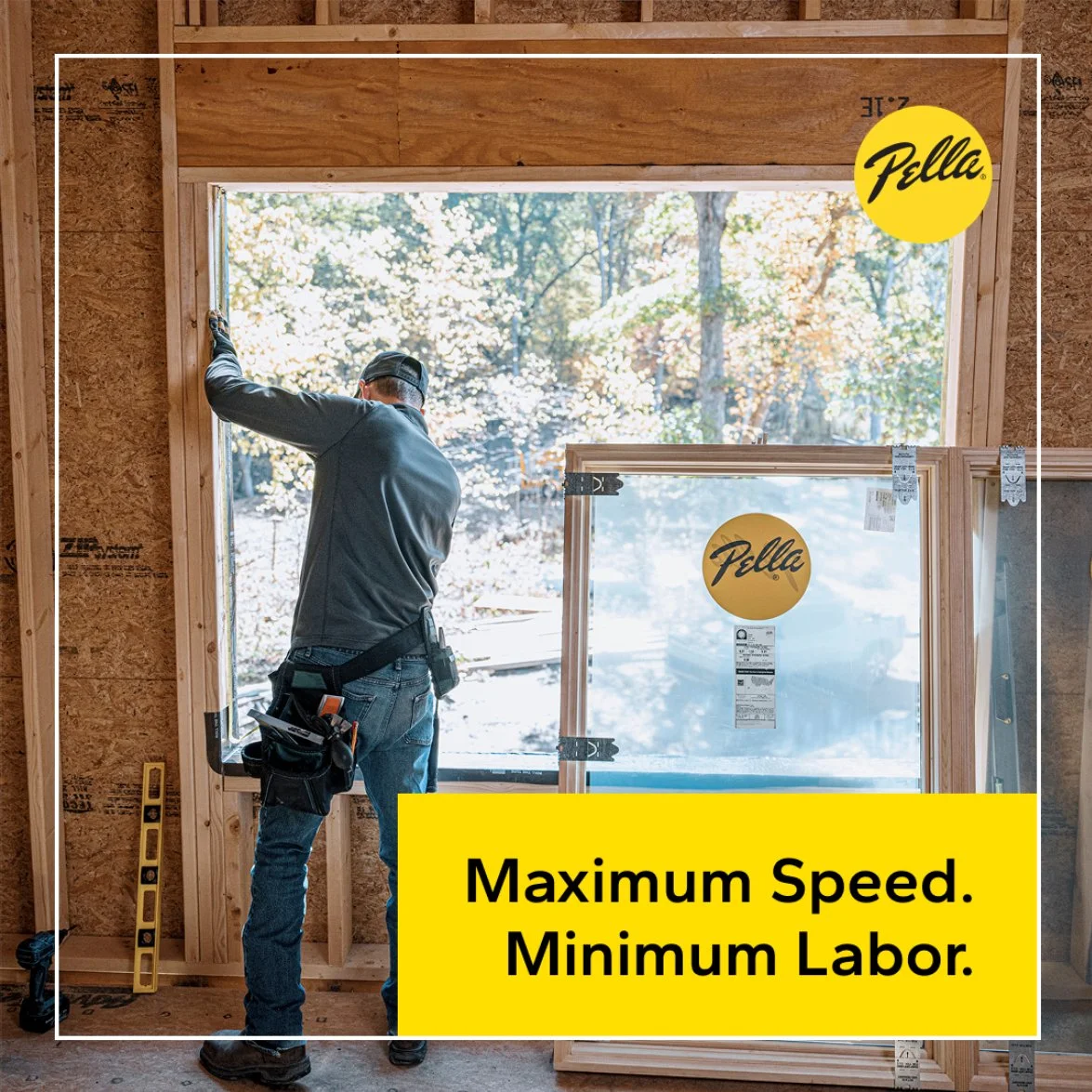 Install windows 3x faster than standard methods—all with fewer crew members, the same quality you've trusted for decades at the same price.
The Pella Steady Set Interior Installation System is the fastest, most labor efficient window installation sys