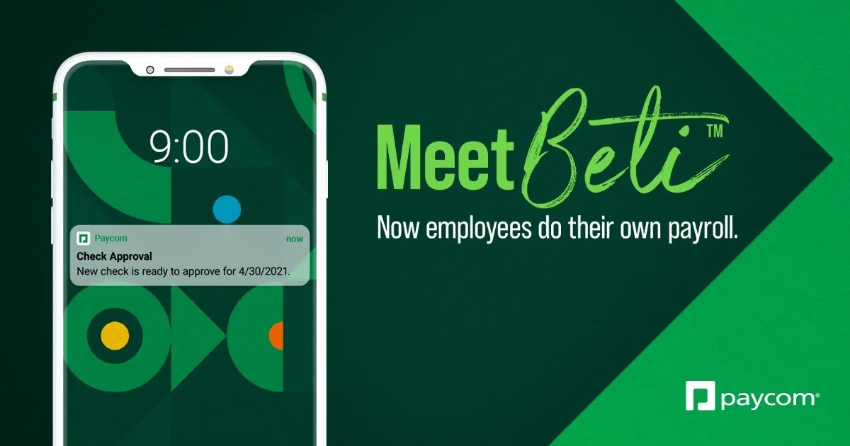 Your employees are experts of their own data, and with Beti, they do their own payroll. It just makes sense! Experience the future of payroll, today. Learn more at Paycom.com/Beti.