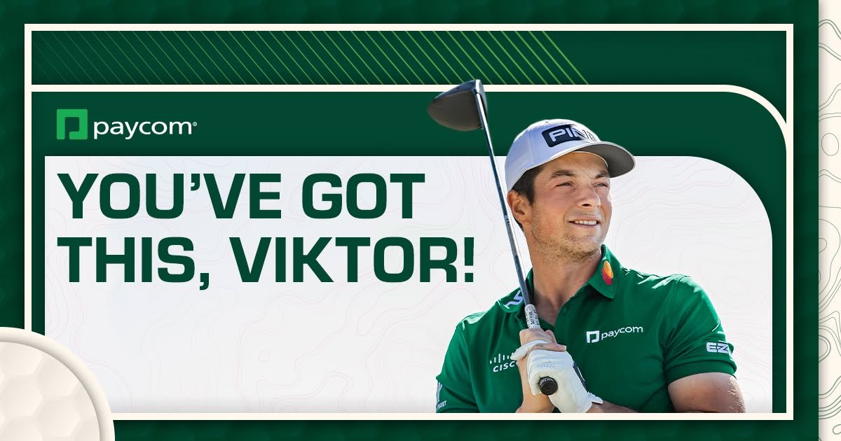 We're ecstatic to see Viktor Hovland go into the final day tied for second at the PGA Championship in Rochester! Way to go, Viktor! #PaycomProud #PGAChamp