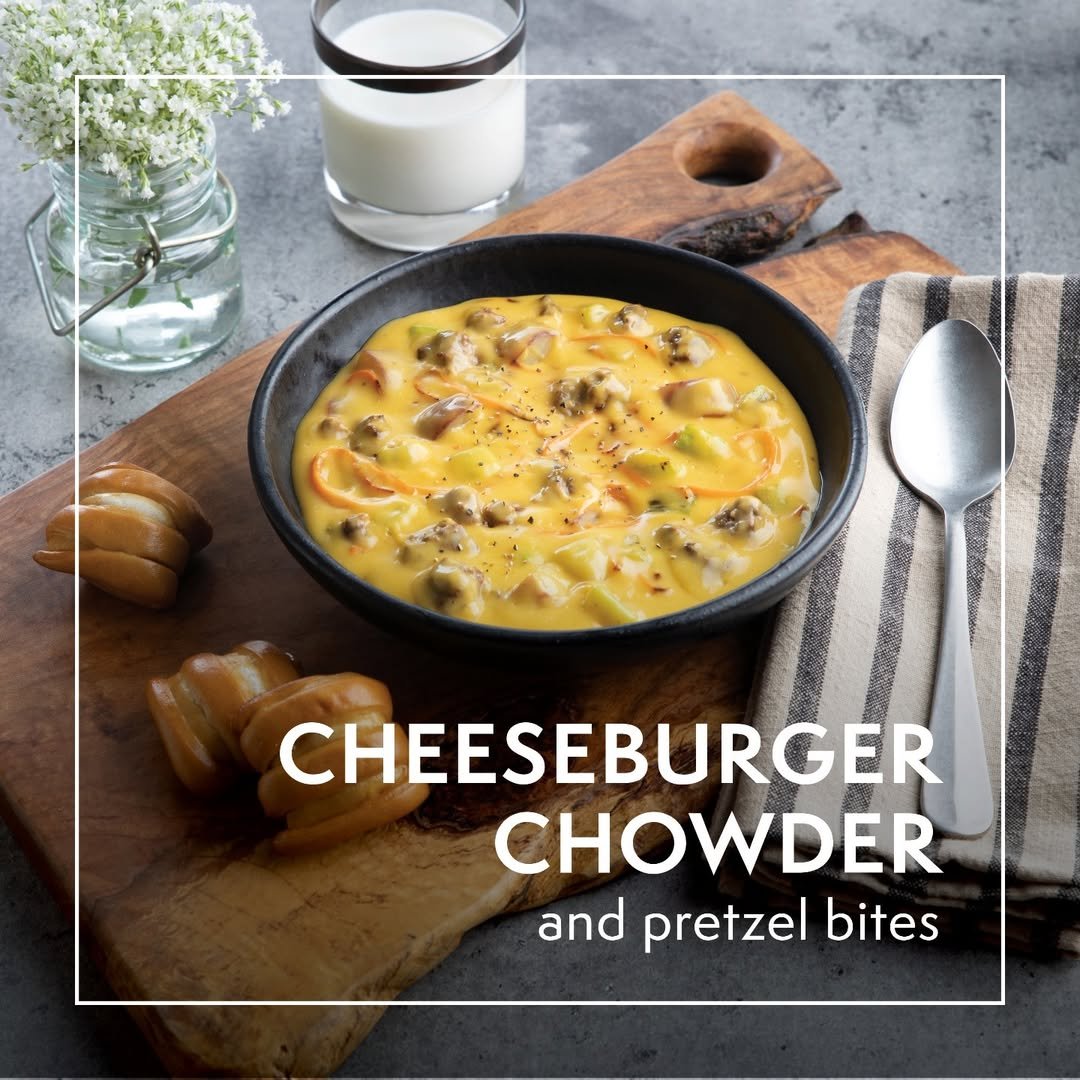 Warm, hearty, and oh-so-delicious. Our Cheeseburger Chowder and pretzel bites are a match made in paradise.