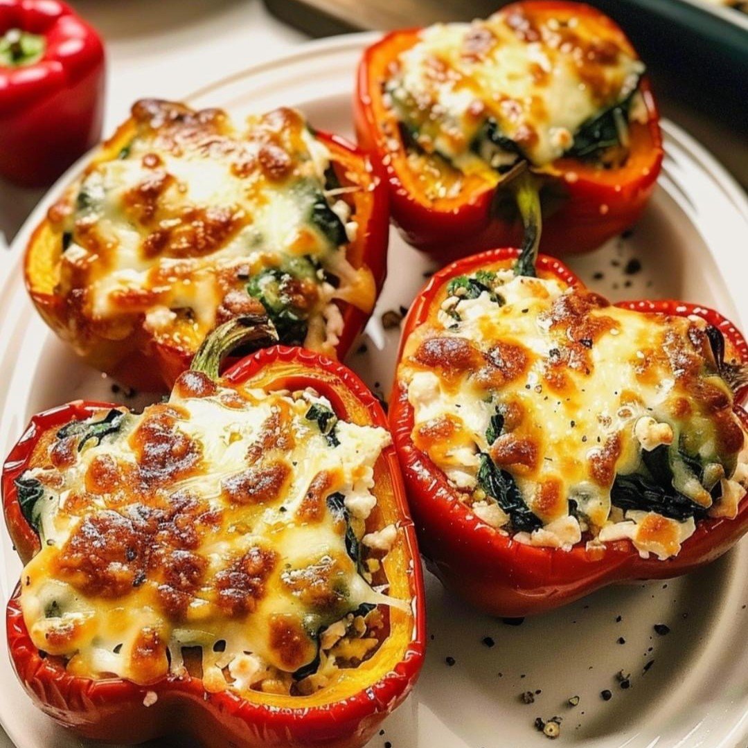 Spinach & Ricotta Stuffed Peppers