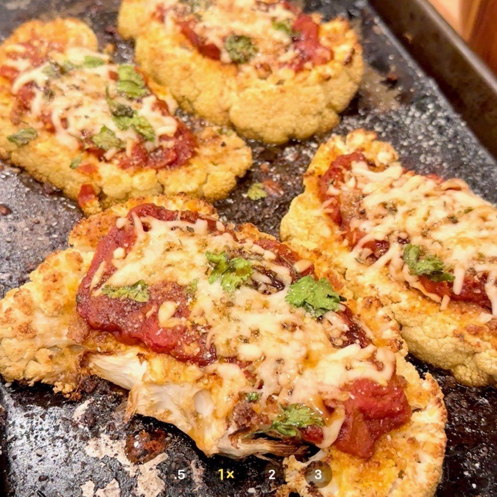 Cauliflower steaks Parmesan