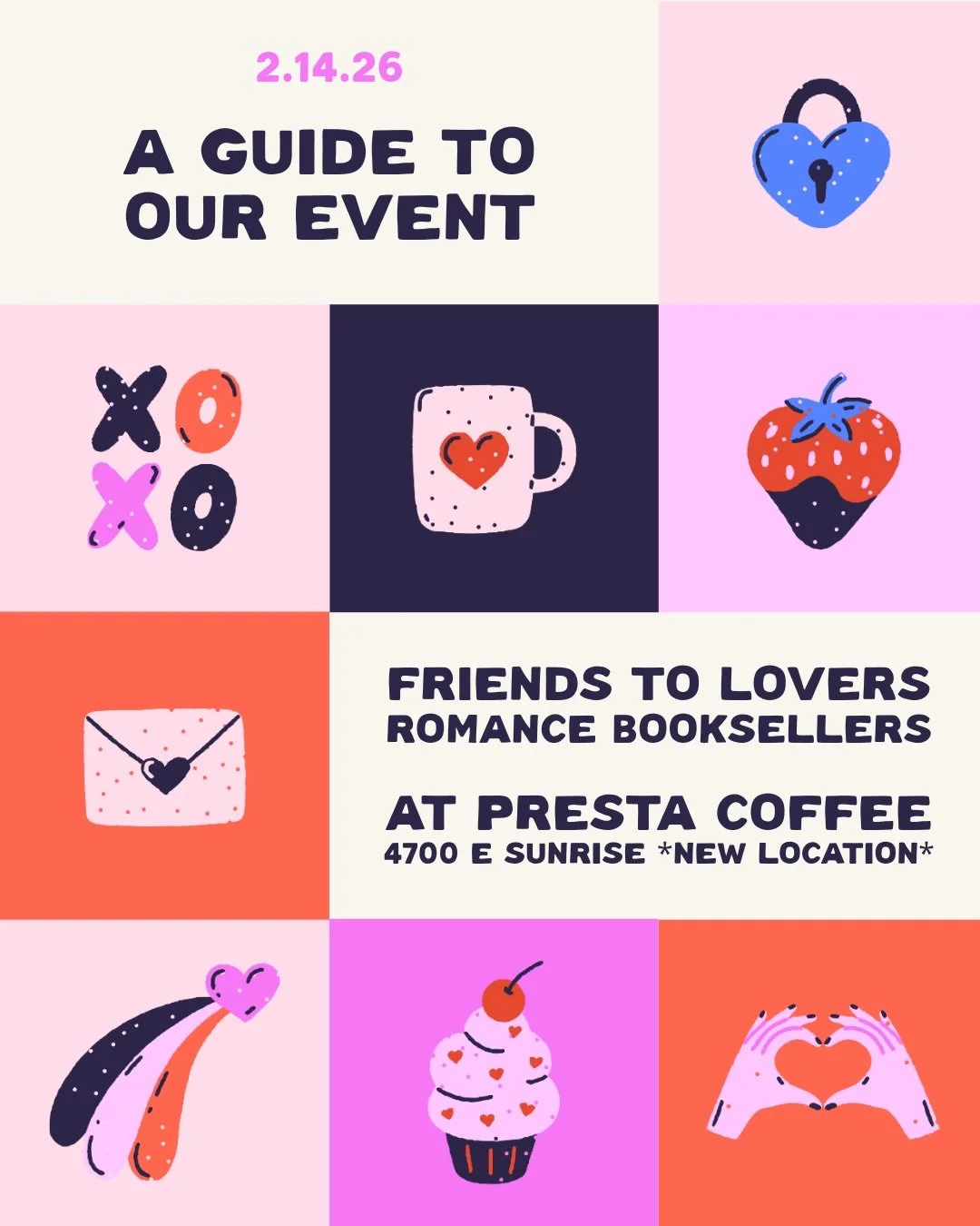 This Saturday! 💘 spend Valentine&rsquo;s Day with us at Presta&rsquo;s Sunrise location. Drink specials and treats paired with our curated romance reads and bookish merch. Doesn&rsquo;t get much dreamier than that 💫✨ comment or DM with any question