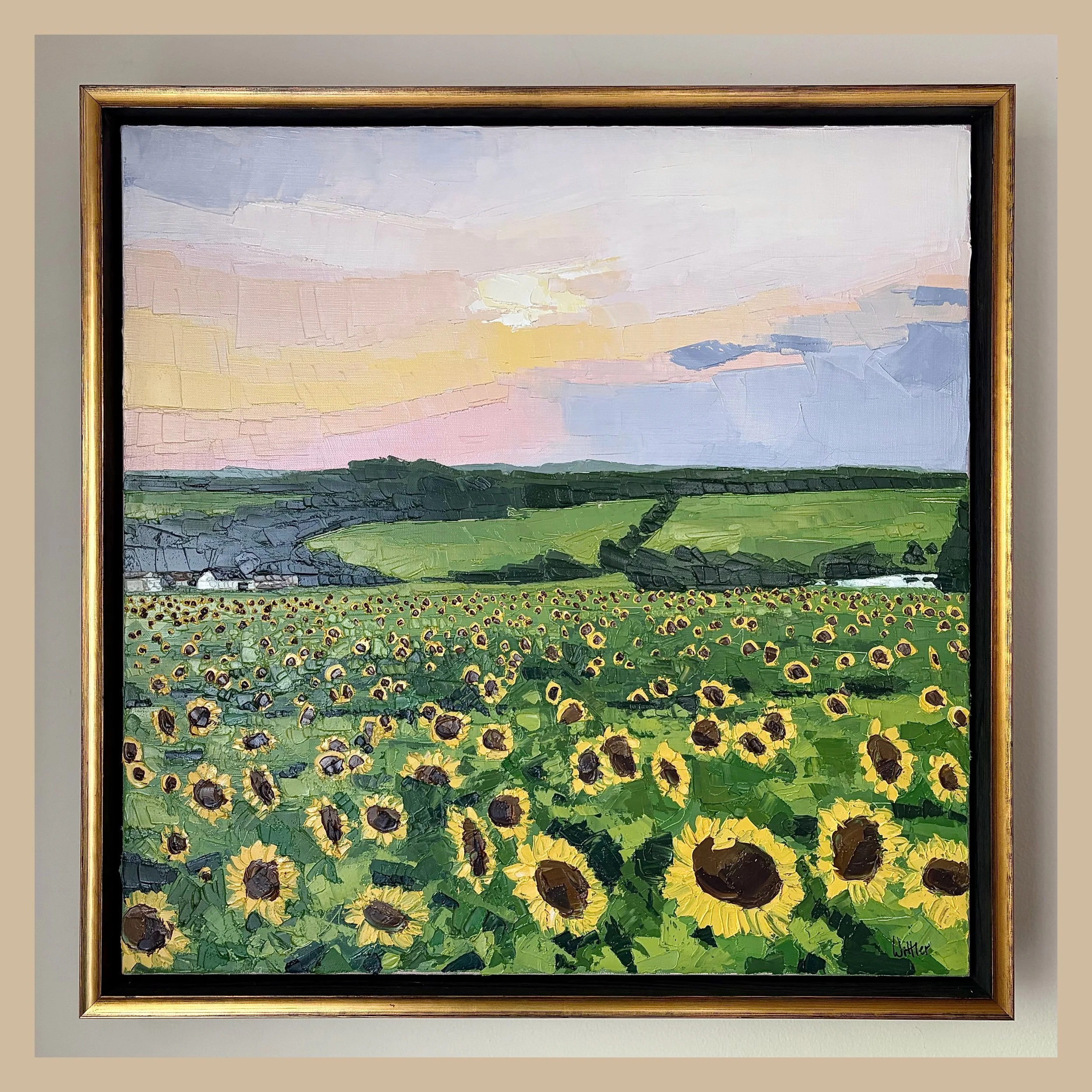 Resplendent Glow, 21"x21", oil on canvas, framed, AVAILABLE - $1295