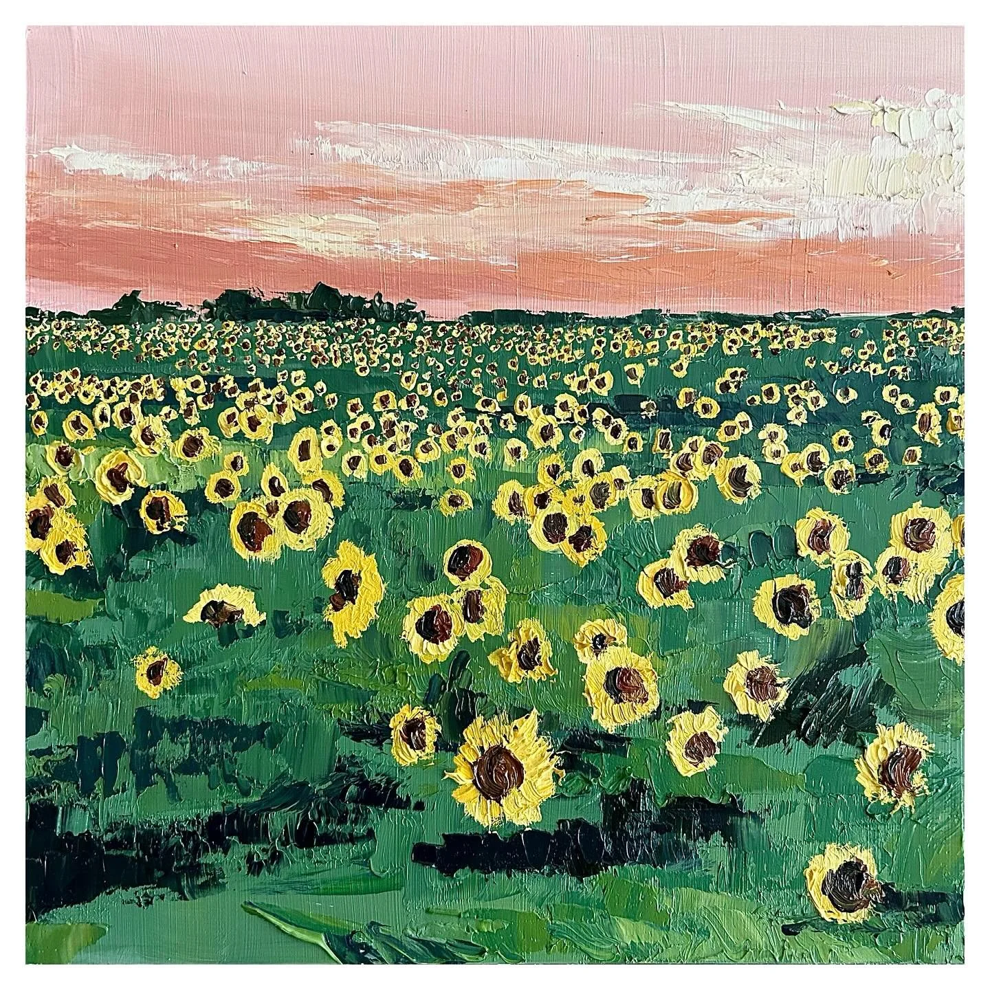Sunflower duo

10&rdquo;x10&rdquo;, oil on wood panels

#kansasartist #oilpainting #oilonawoodpanel #sunflowerart #sunflowerfield #impressionism #landscappainting #paletteknifepainting #customart #wichitaartist #kansas