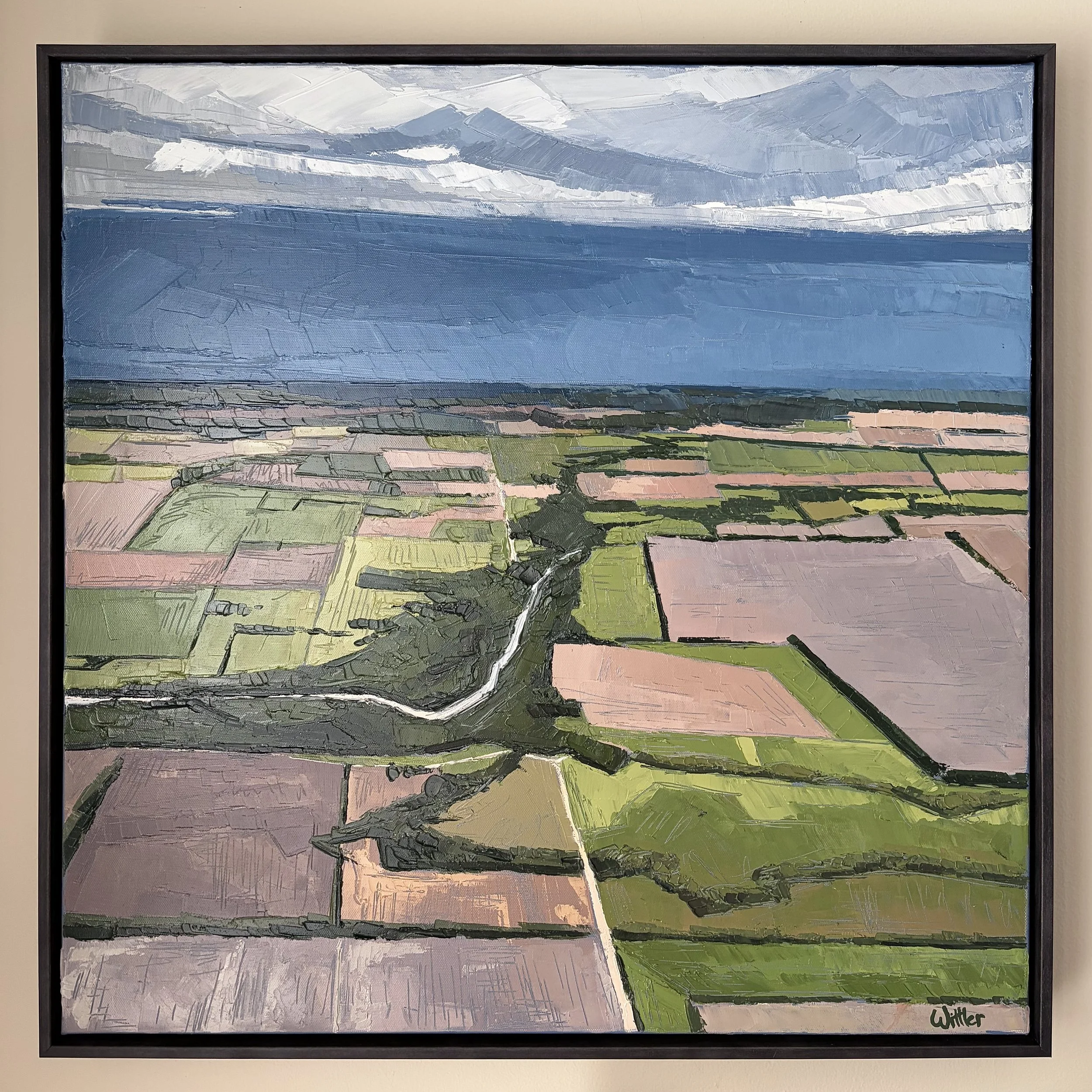 Patchwork Plains, 24"x24", oil on canvas, framed, AVAILABLE - $1595