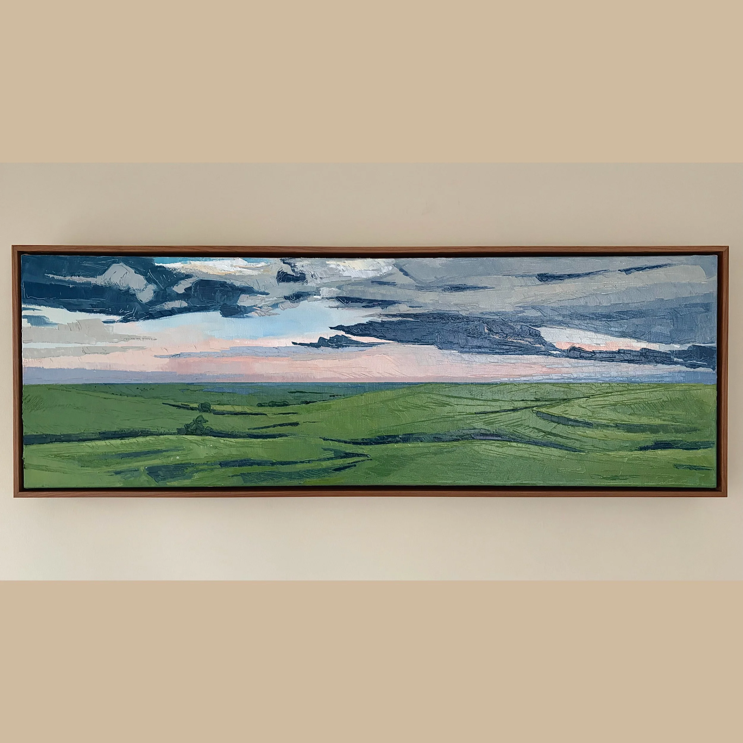 The Kansas Prairie, 12"x36", oil on canvas, framed, AVAILABLE - $1250