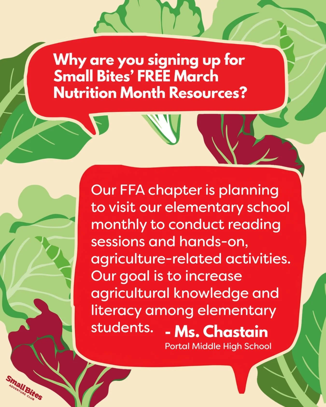 Why sign up for our March #NationalNutritionMonth resources? 🥬 Lettuce tell you! 🥬

1️⃣ Resources this month are completely FREE for educators, administrators, librarians, school nutrition directors&hellip; everyone!

2️⃣ You&rsquo;ll recieve acces