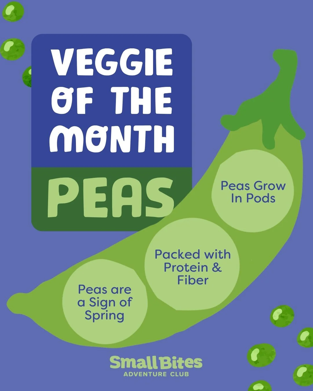 Introducing our February Veggie of the Month: Peas! 🫛💚

As Veggie Ready educators gear up to make Yes, Peas Dip! this month, we&rsquo;re celebrating these little green spheres packed with protein and fiber.

Peas are a perfect symbol for one of our