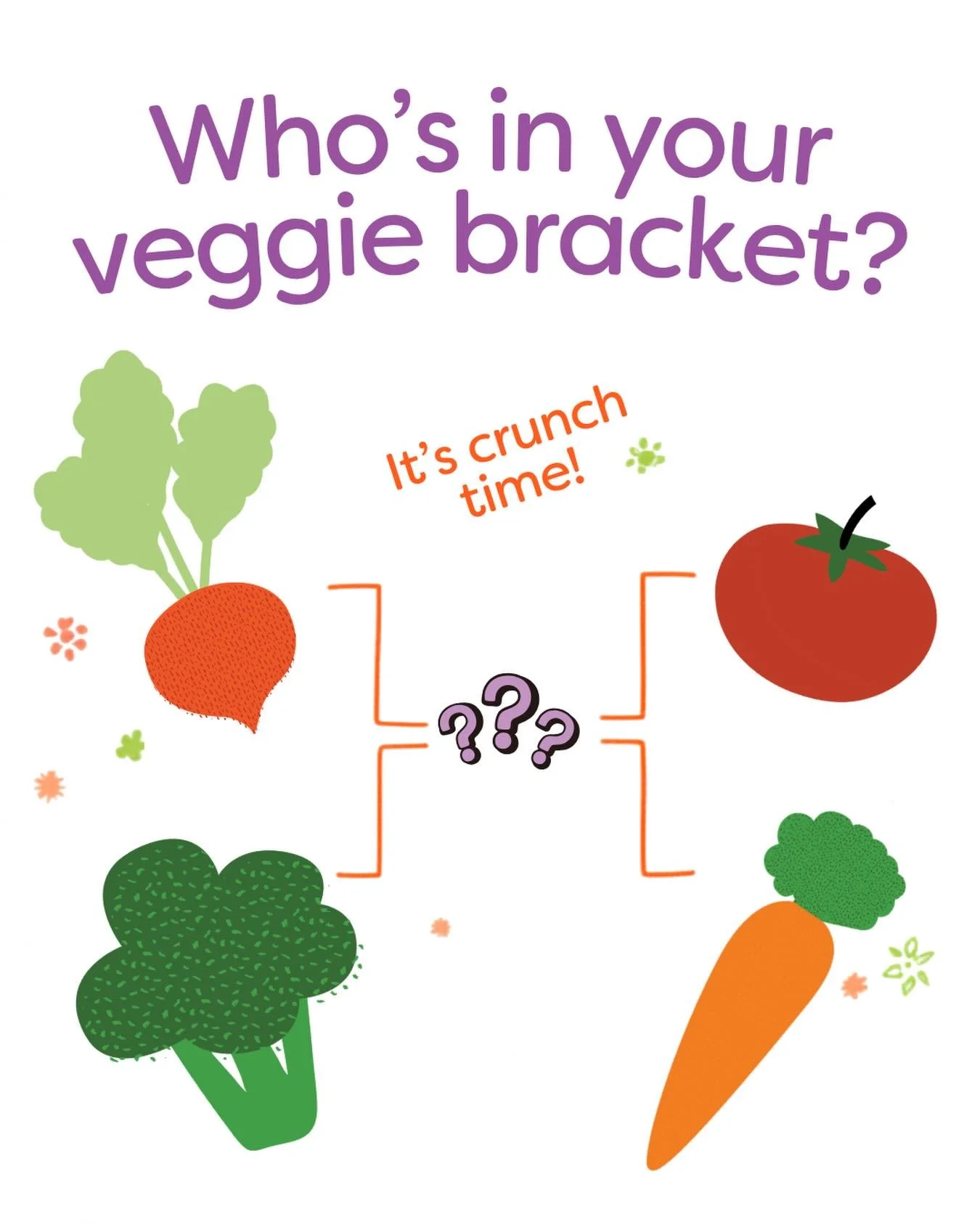🥦🏀 It&rsquo;s March Madness&hellip; Veggie Style!
Who&rsquo;s making it to the Final Four&mdash;broccoli, carrots, zucchini, or tomatoes?  Cast your votes and let the veggie showdown begin!

Do radishes 🫜 take the win since they&rsquo;re the first