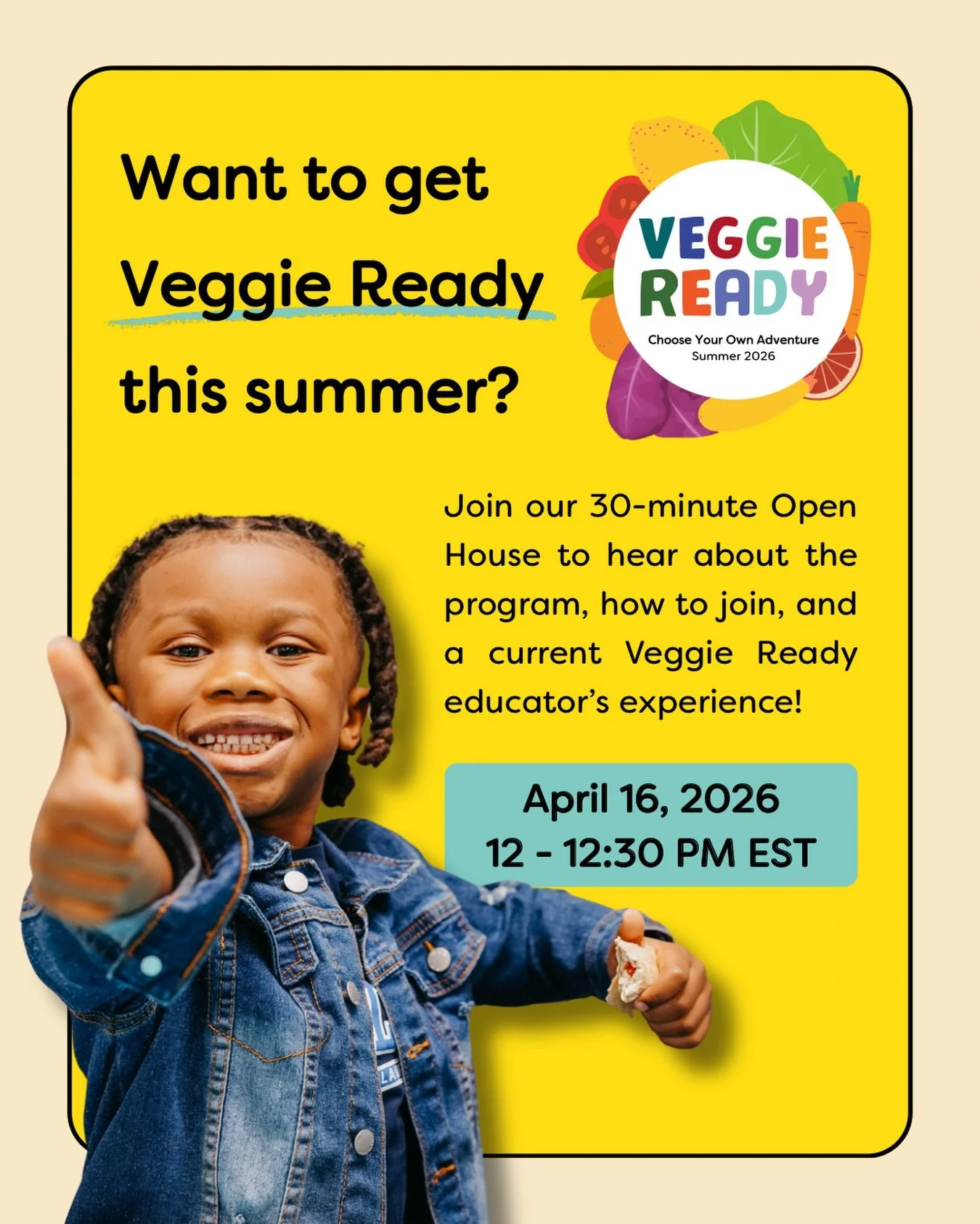 🌞 Thinking ahead to summer programming? We&rsquo;ve got something to make your life a whole lot easier!

Veggie Ready is back for Summer 2026! Now with a fresh focus on flexibility, adaptability, and the same thing we&rsquo;ve always loved: FUN.

Wa