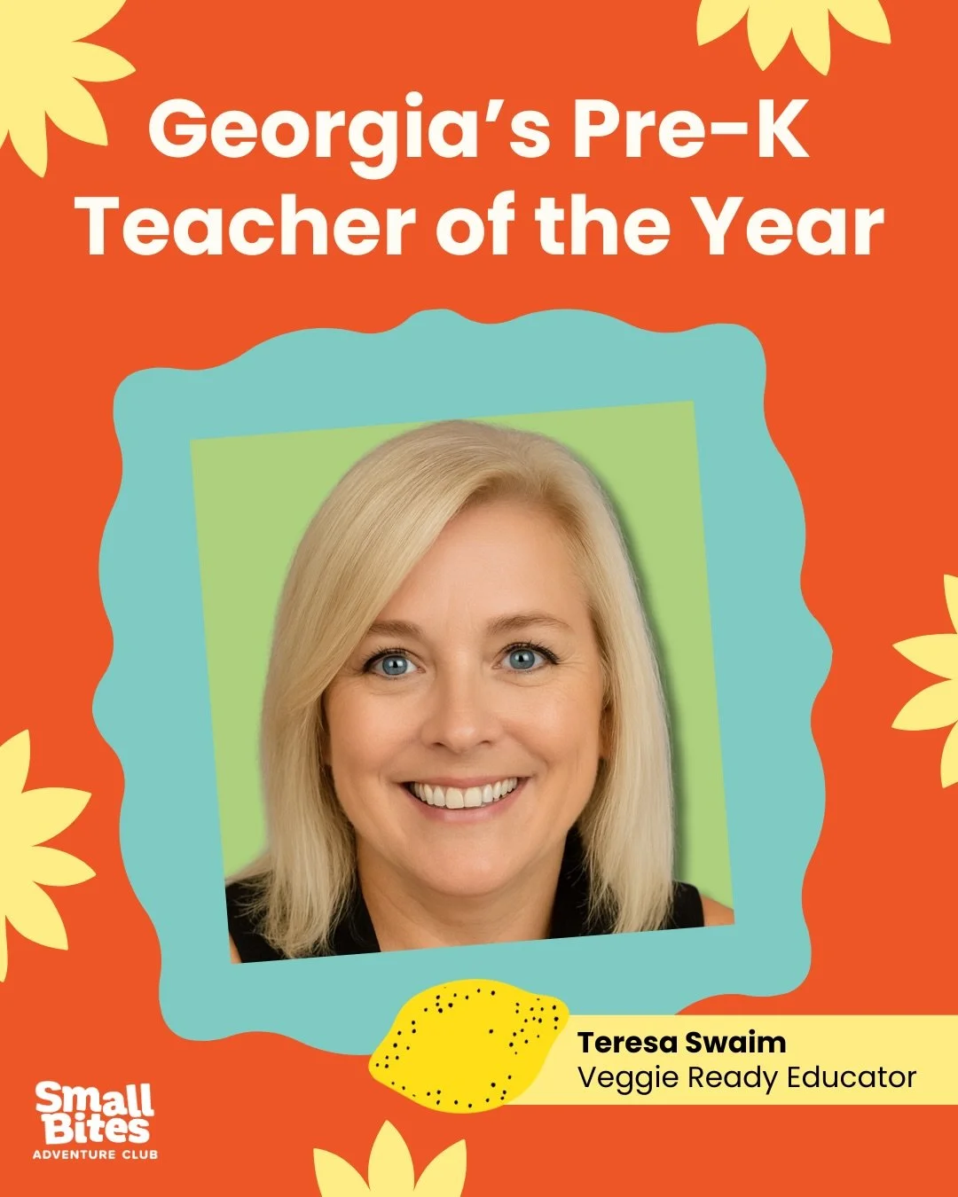 Congratulations to West Jackson Elementary School&rsquo;s Teresa Swaim, named the 2025&ndash;2026 Georgia&rsquo;s Pre-K Teacher of the Year! 🍎✨

Teresa is part of our Spring 2026 Veggie Ready cohort, and we couldn&rsquo;t miss this chance to celebra