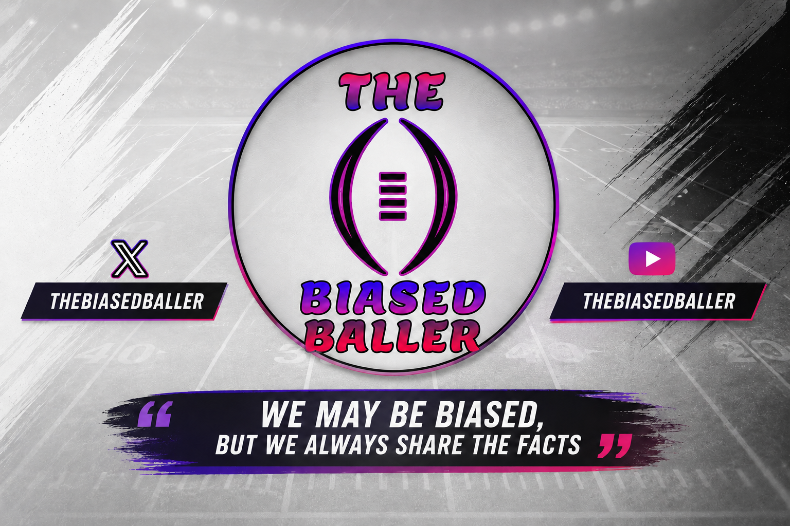 The Biased Baller sports logo with X and YouTube social media links