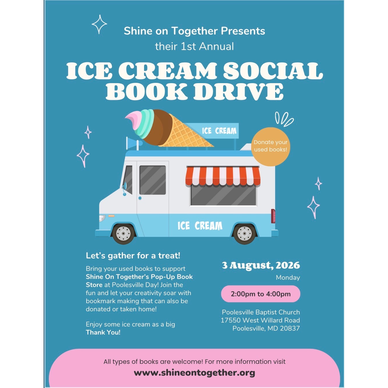 Ice Cream Social Book Drive
