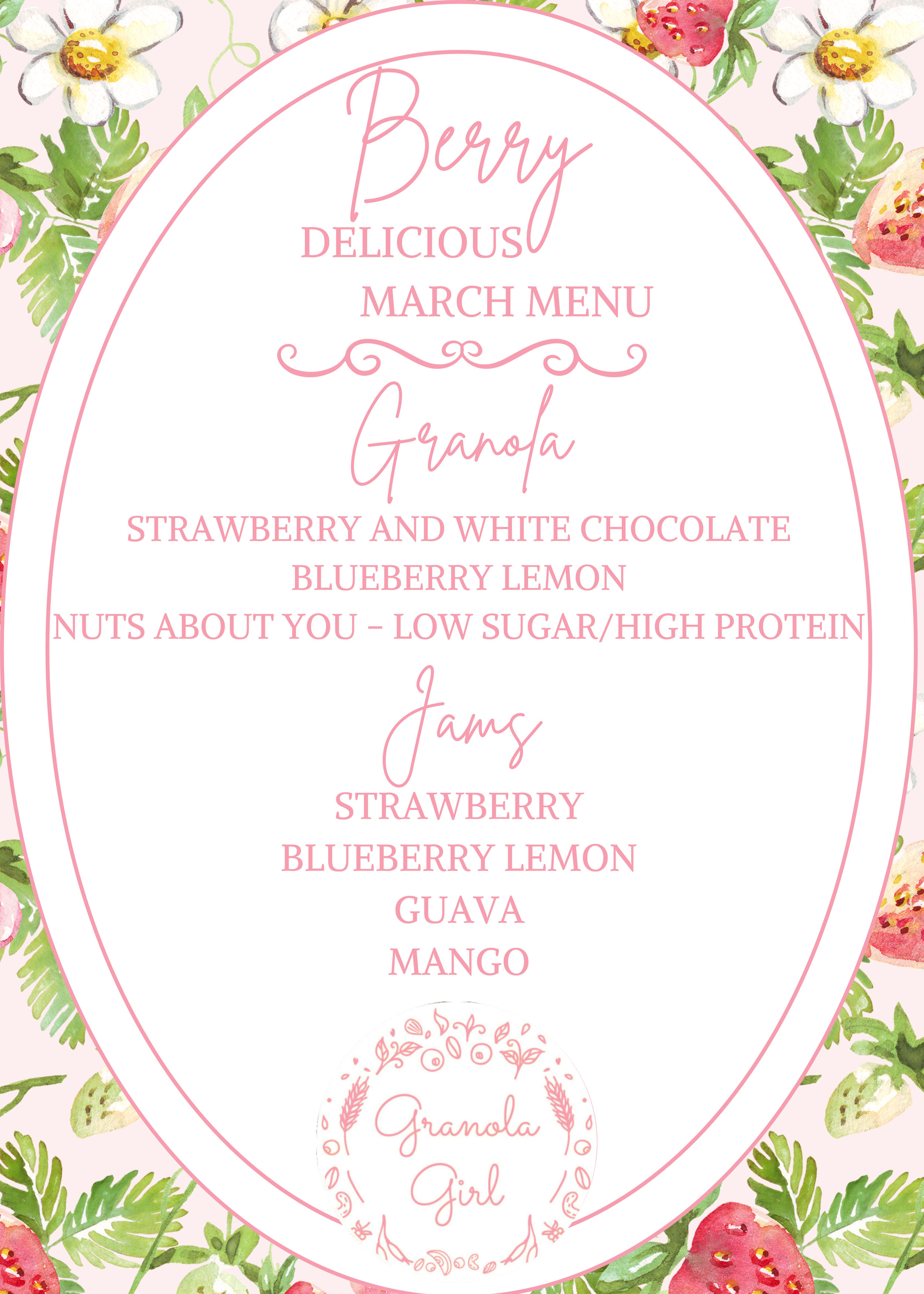 March Menu - Berry Delicious