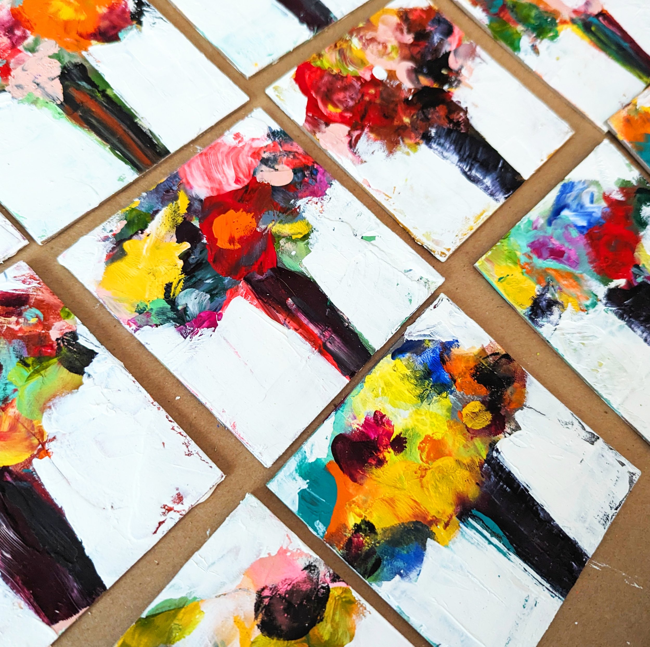 Mini Florals on Canvas Panels
