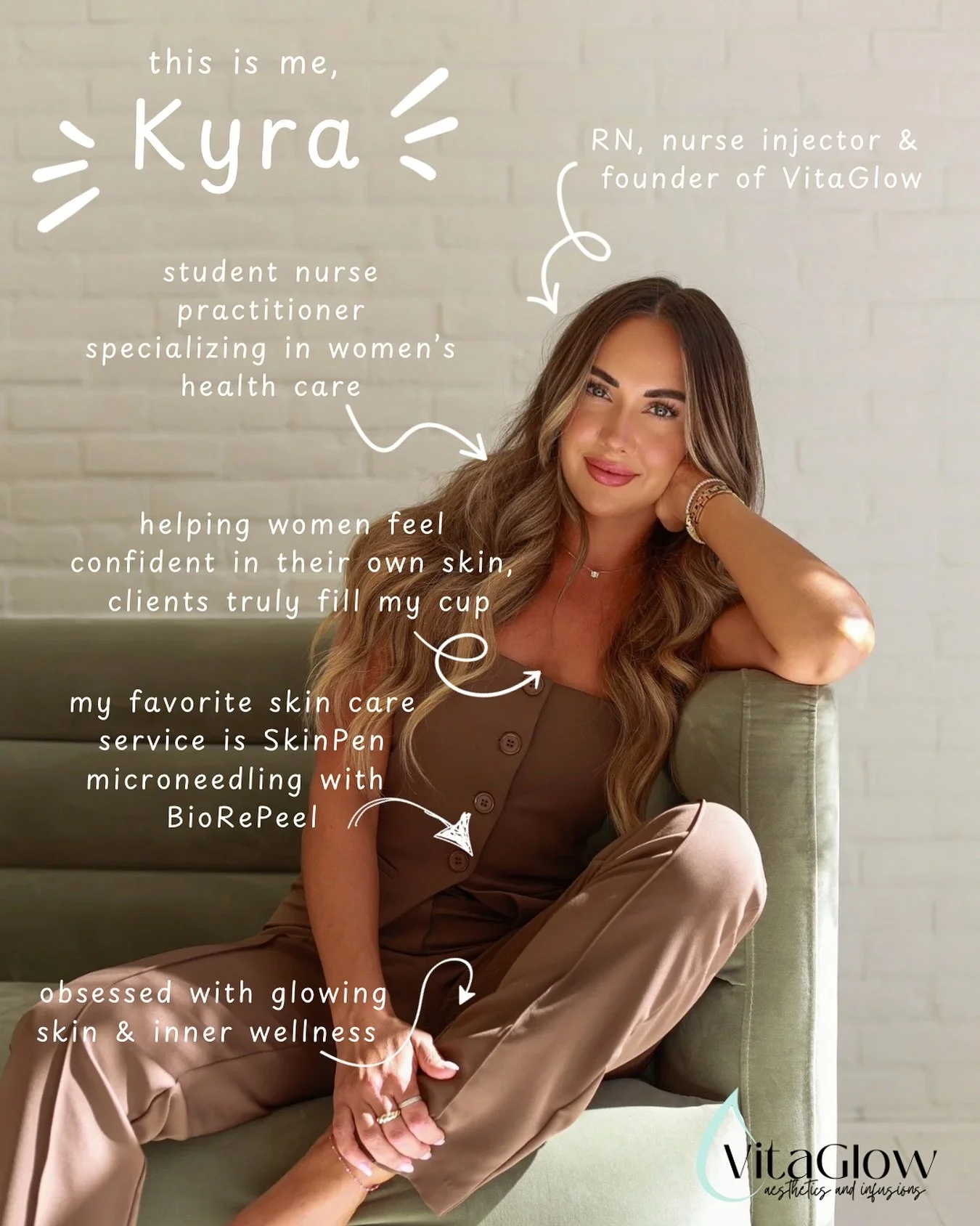 ✨ This is me ✨

BSN RN ➝ Nurse Injector ➝ NP student for Women&rsquo;s Health👩&zwj;⚕️

SkinPen microneedling will always have my heart 🖊️

My clients truly fill my cup every single day. You are why I continue to do what I do💖

I built VitaGlow to 