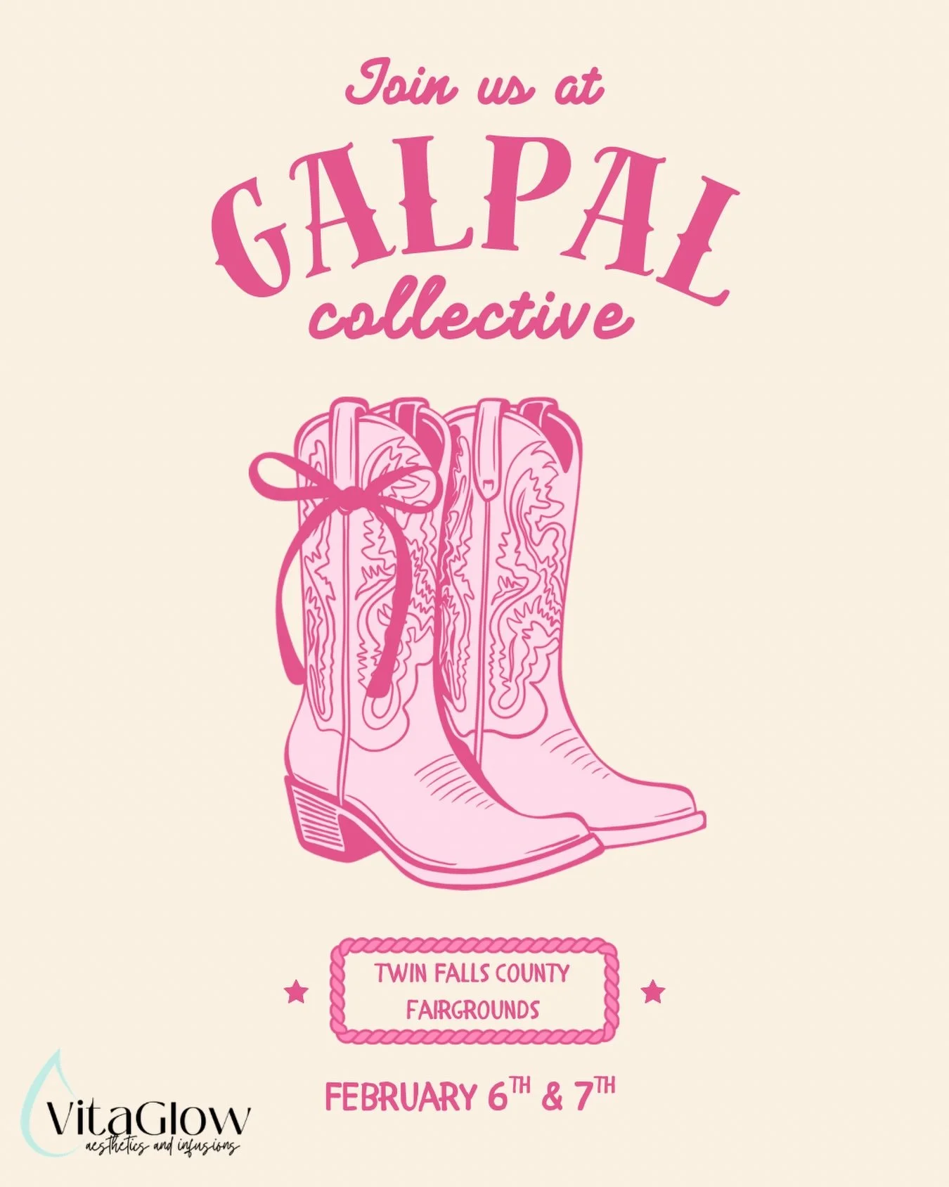 Calling all Gal Pals 🫶🏽✨Join us at the Gal Pal Collective! Friday February 6th 10am-7pm and Saturday February 7th 10am-4pm at the Twin Falls County Fairgrounds. We will be offering a select menu of tox, vitamin injections and beauty infusions! Alon