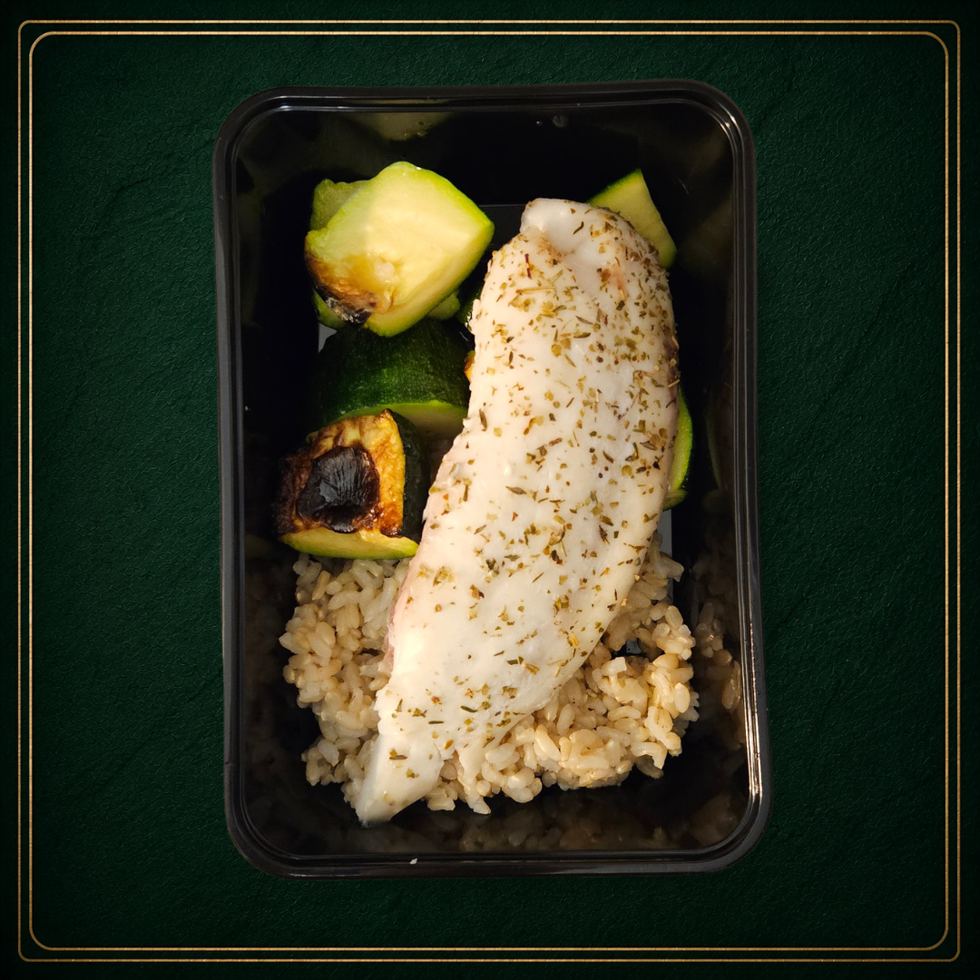 Herb Garlic Tilapia, Zucchini, Brown Rice.png