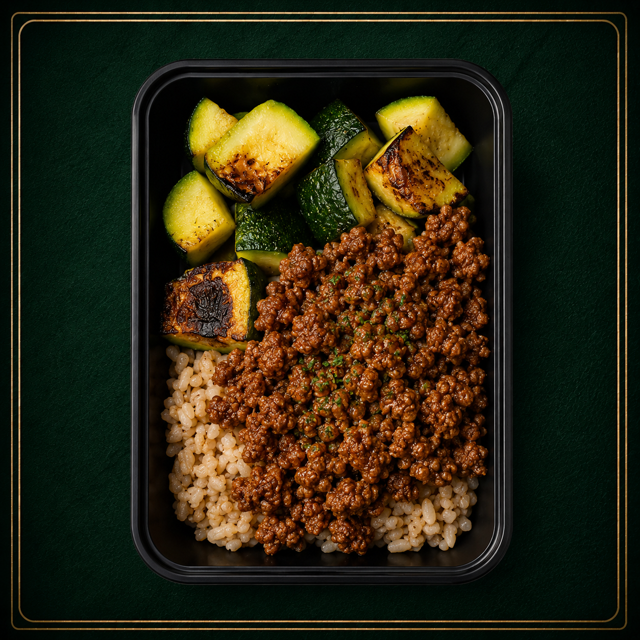 BBQ Spiced Turkey, Zucchini, Brown Rice