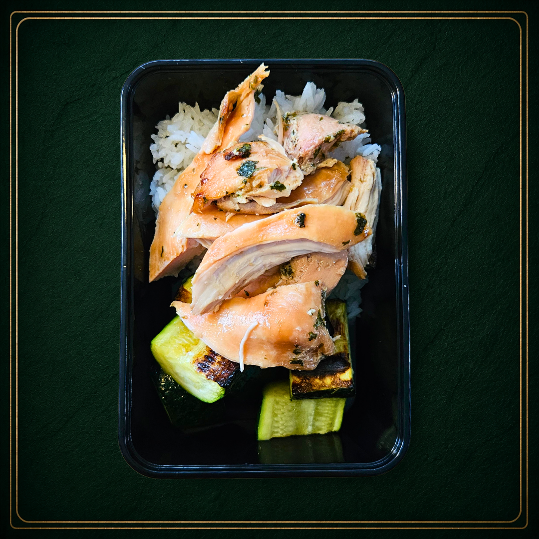 Thai BBQ Chicken, Zucchini, Jasmine Rice
