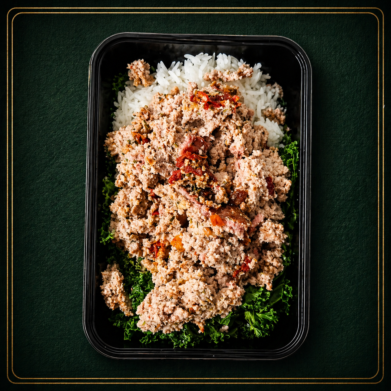 Italian Turkey, Baked Kale, Jasmine Rice