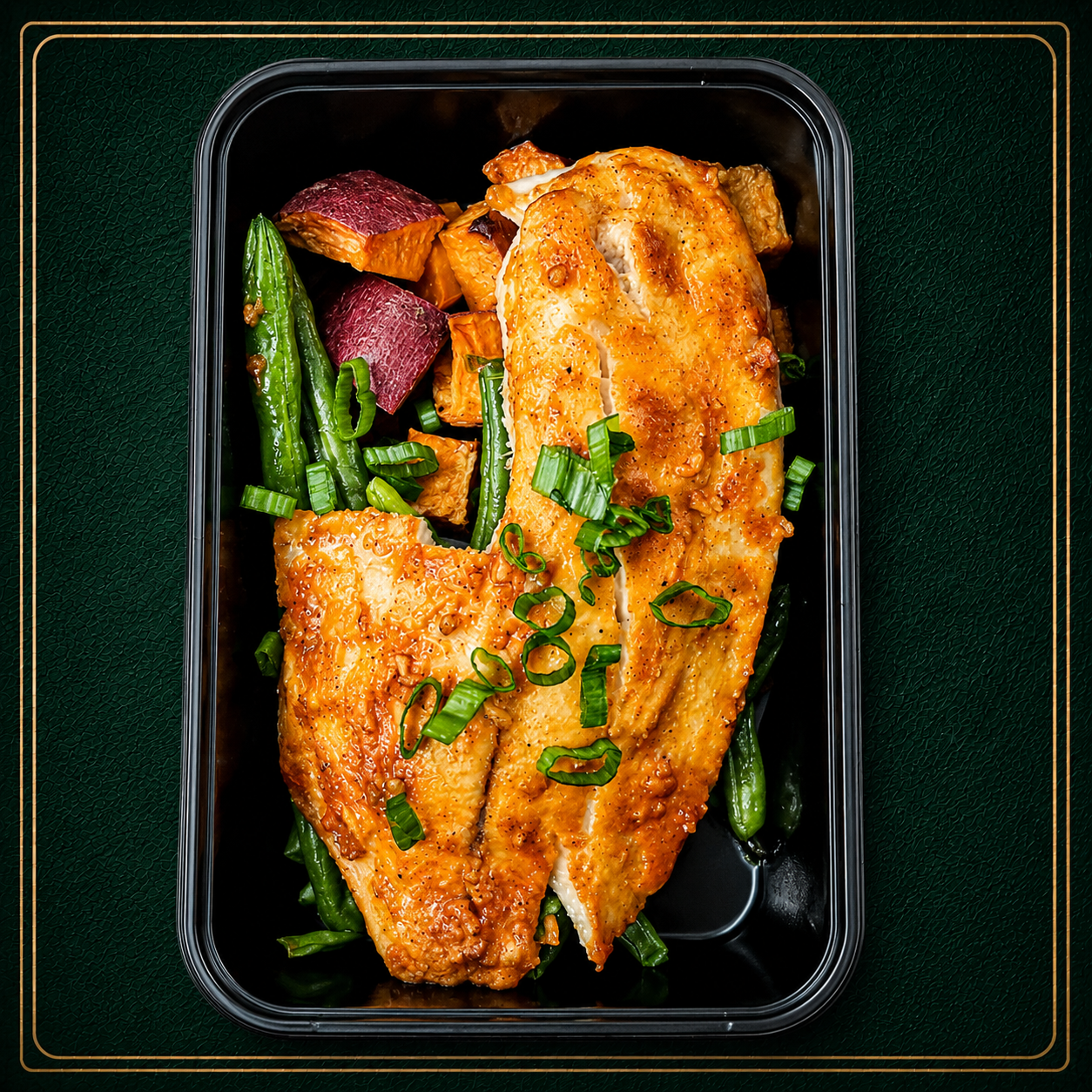 Bulgogi Tilapia, Green Beans, Yams