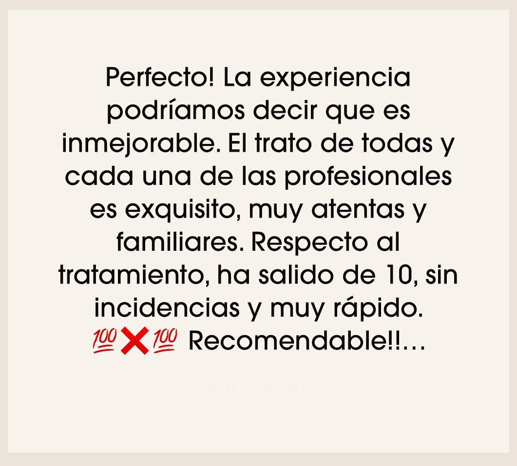 Siempre agradecidas por vuestras buenas palabras

Equipo de Dentistas| Odontolog&iacute;a General|  Ortodoncia Invisible | Blanqueamiento Dental | 
🦷 Odontopediatr&iacute;a &amp; PADI | Salud y Est&eacute;tica Dental👄|

📍Artaza: 94 463 0003
📍Cast