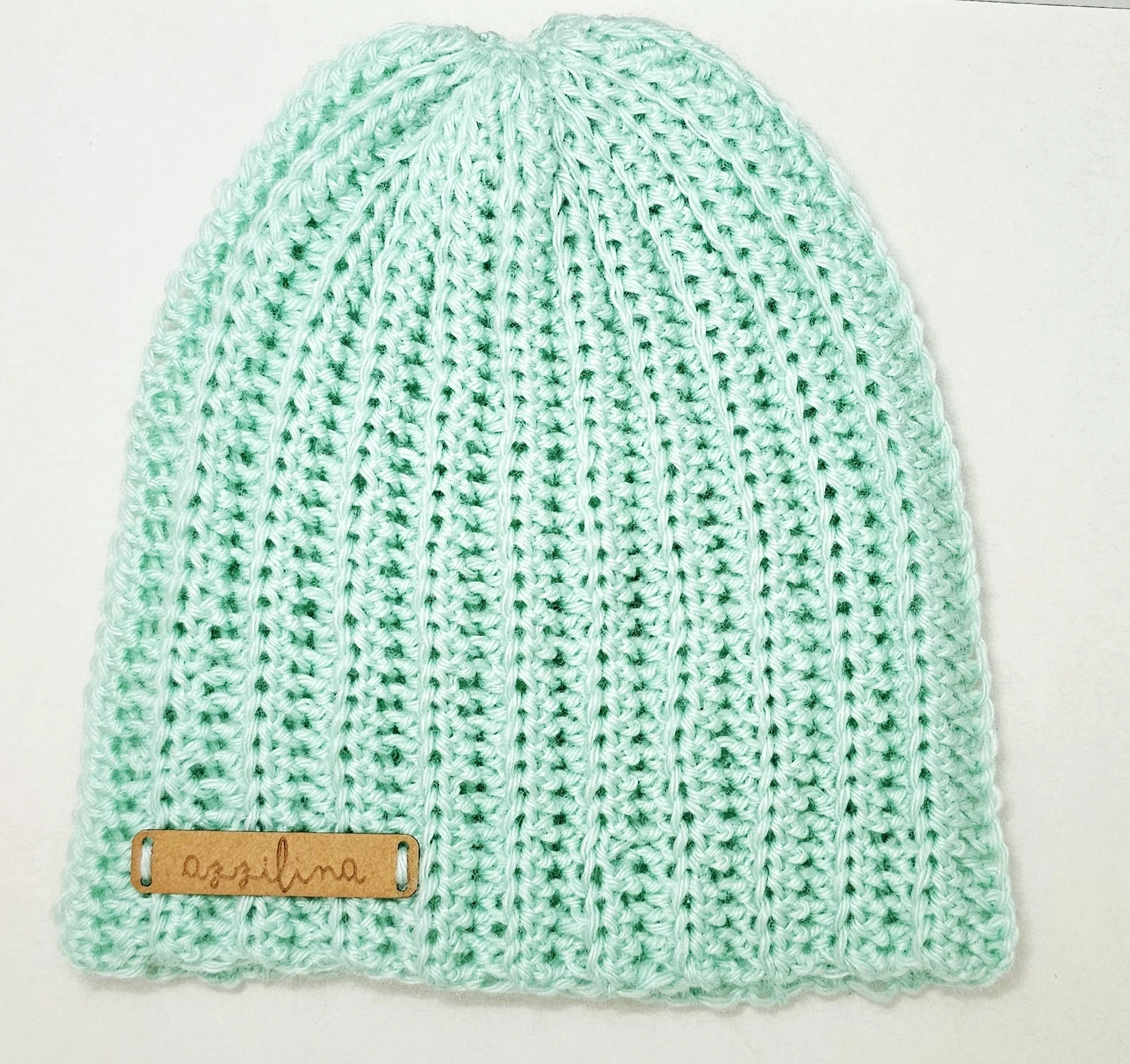 Handmade Mint Newborn Beanie