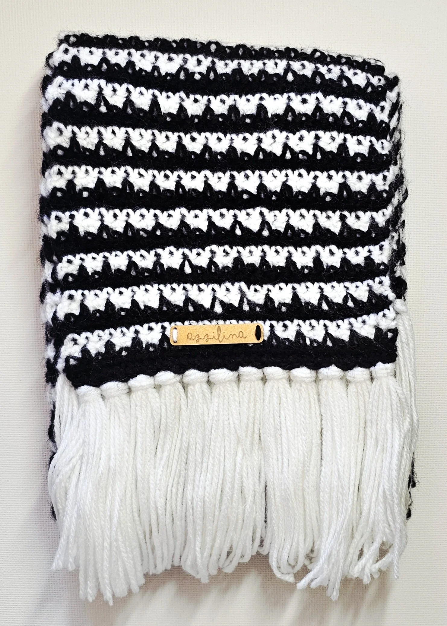 Elegant Striped Crochet Scarf for Adults