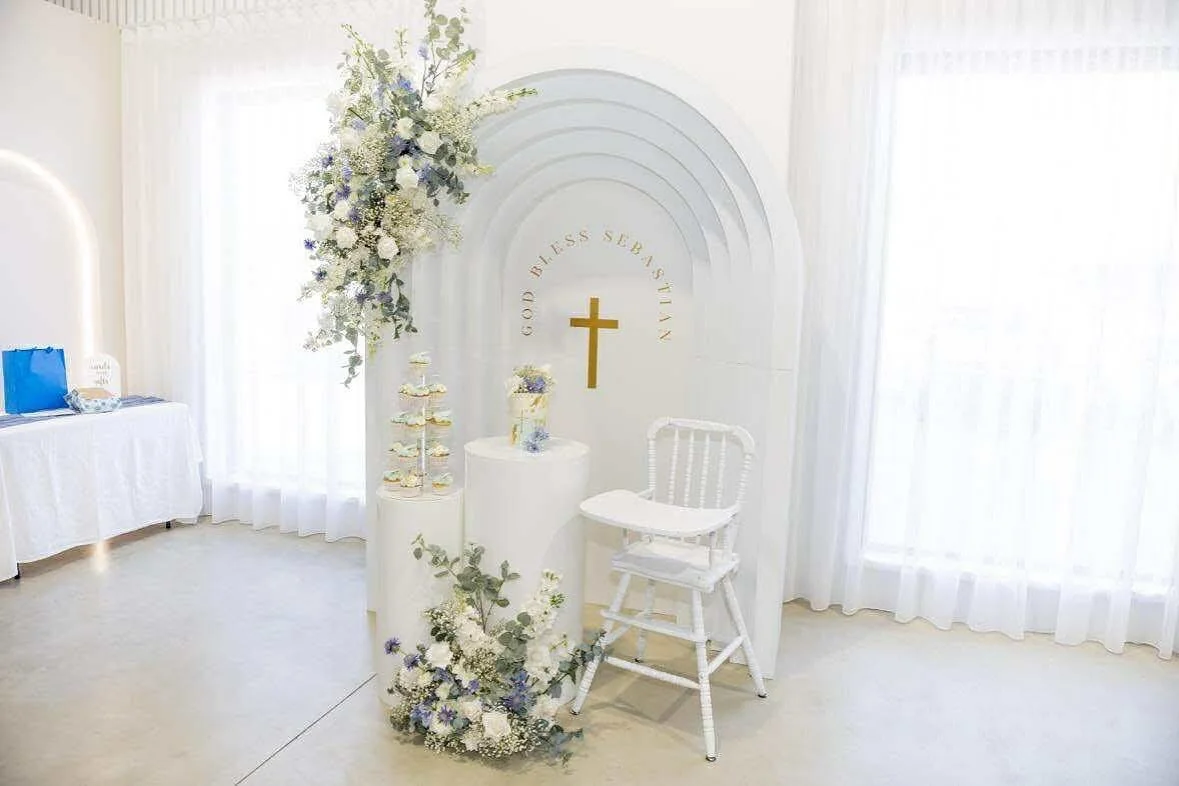 A beautiful setup for a beautiful baptism,  just one of the many ways this space can be used.
Studio Valente is available to hire for all kinds of occasions. If you have a vision, let&rsquo;s chat and see what&rsquo;s possible.

#shepparton #goulburn
