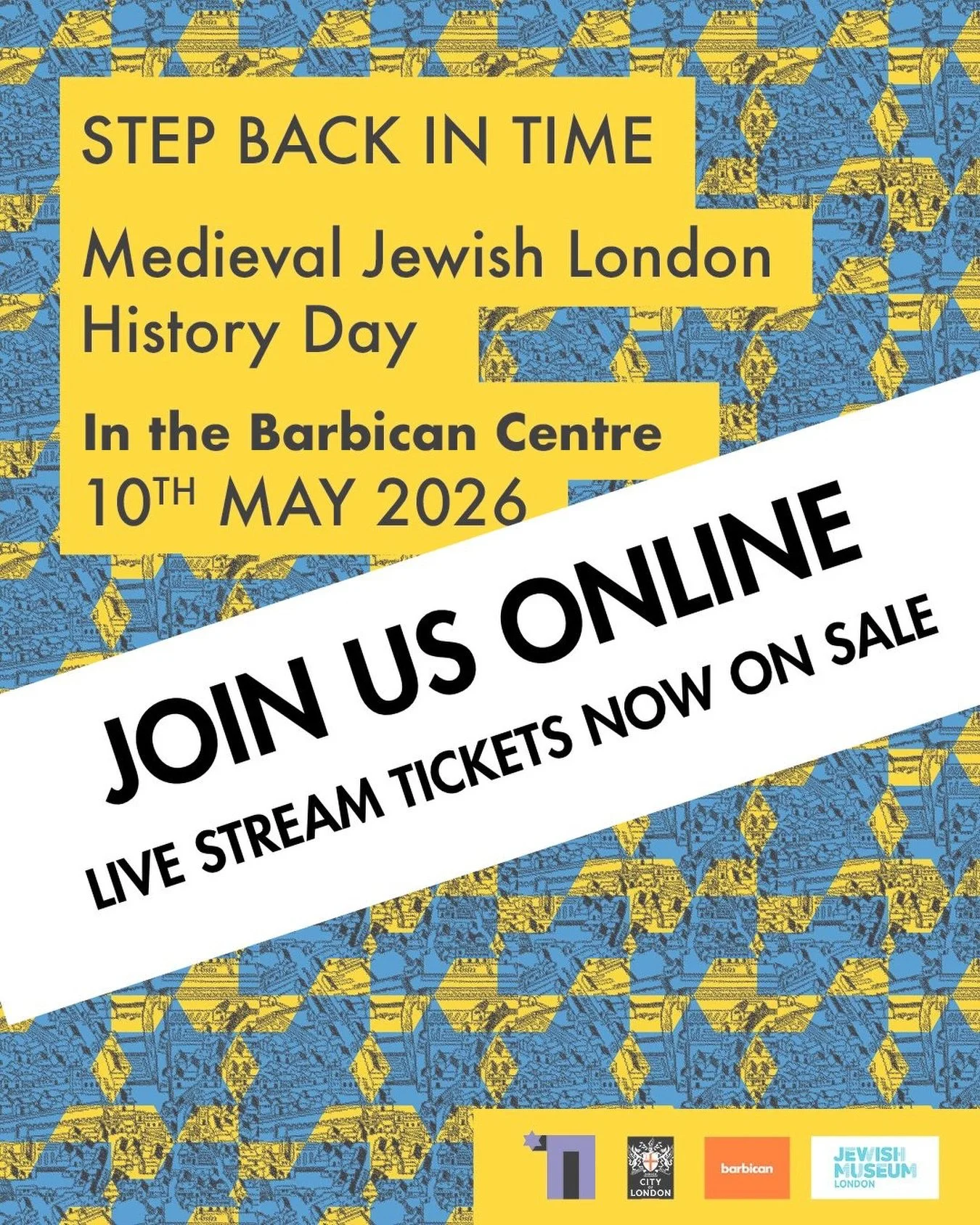 Just added! Can&rsquo;t come in person or want to join for part of the day? We&rsquo;ve added live streaming of Medival Jewish London History Day at the Barbican. Check out the schedule and choose the speakers you&rsquo;d like to hear.  Link in our b