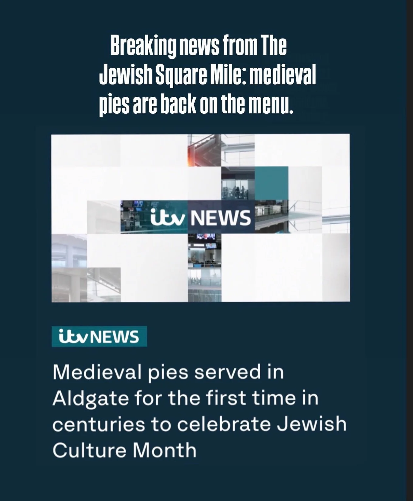 The Jewish Square Mile project time travels to Shavuot in the City of London 1,000 years ago, celebrated even then with dairy and recreates medieval Floden. Not tasted here for centuries our trustee Meg Hepher researched this ancient cheese-based tar