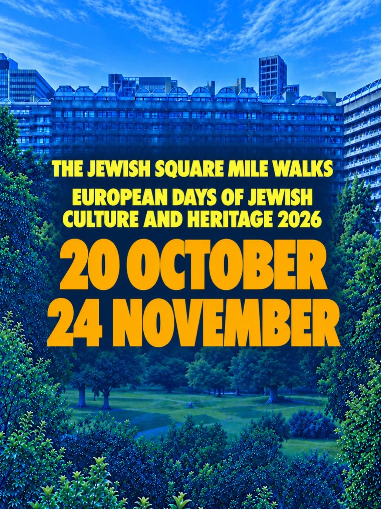Delighted to take part in the annual European Days of Jewish Culture and Heritage 2026, with B&rsquo;nai B&rsquo;rith. Open to all, Cchoose from two midweek dates. 90 minutes of fascinating history, tickets &pound;20.00 with all proceeds benefiting T