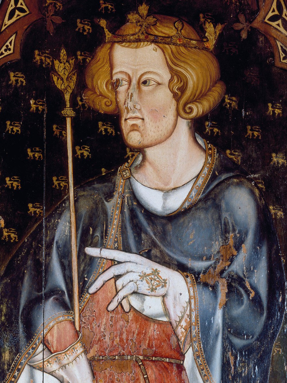 Portrait of King Edward 1st of England erected at Westminster Abbey during his reign 1272 -1307