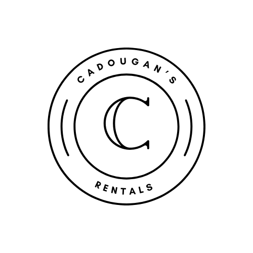 Logo with the letter C in the center, encircled by the text 'Cadougan's Rentals'.