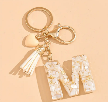 White Heart Keychain
