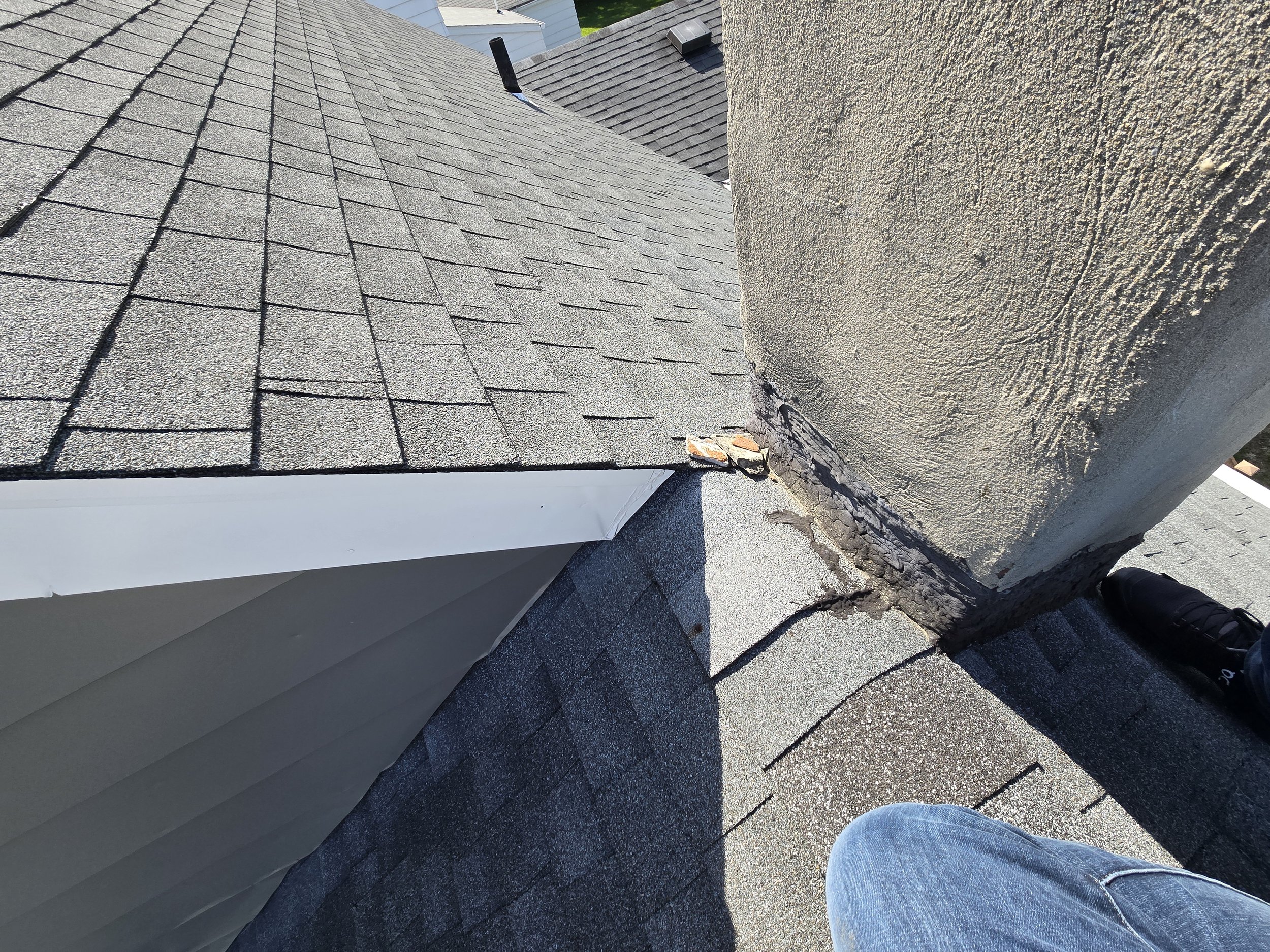 Before, Issue: Tarred Chimney Leaking