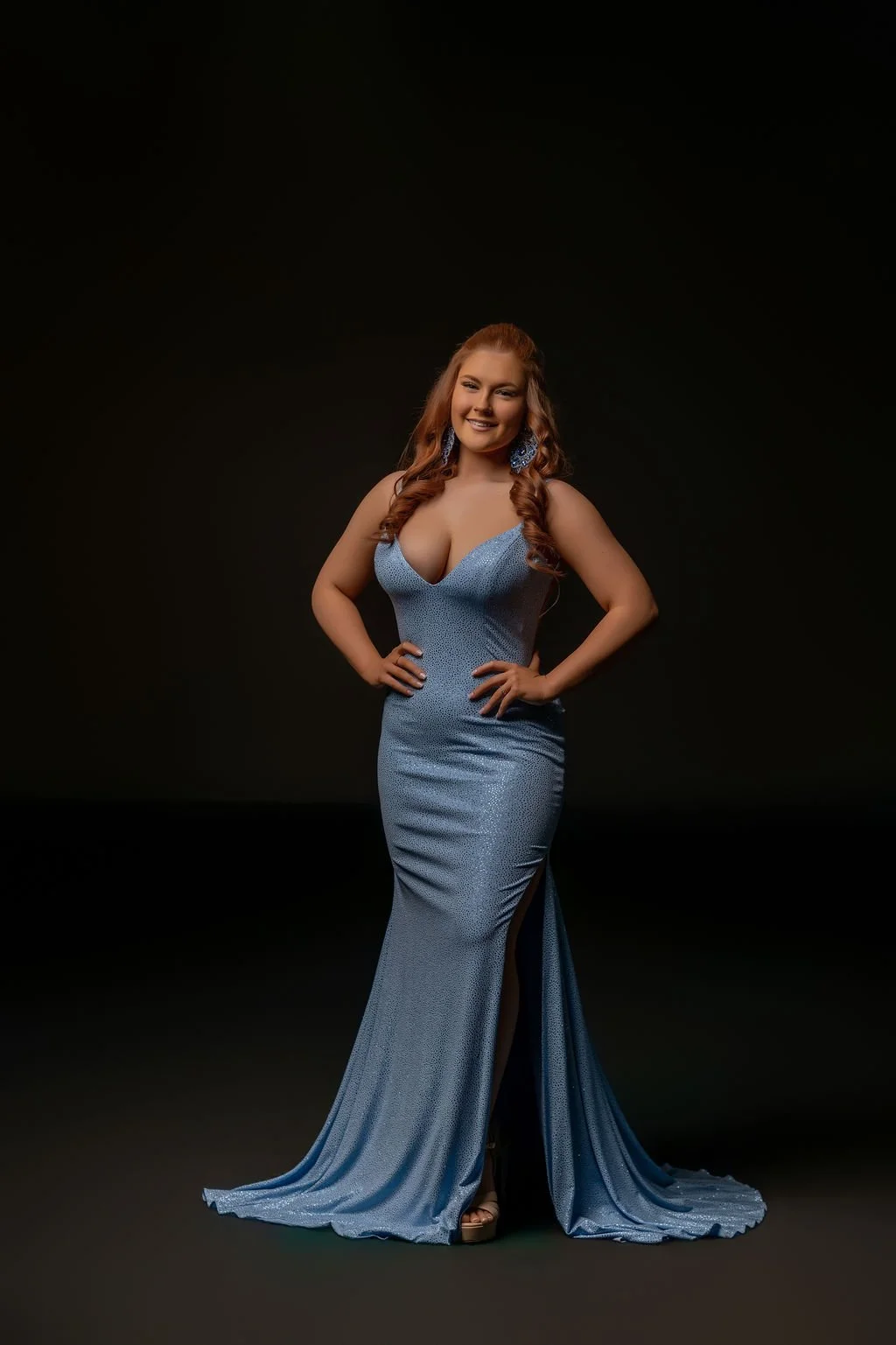 Jovani Size 8 23688A lt blue